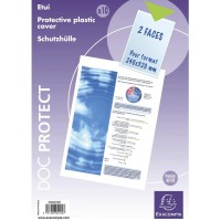 Exacompta 389205E Paquet de 10 Etuis de protection Simples en polypro 30/100eme 24 x 32 cm Cristal