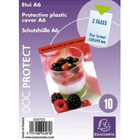 Exacompta 5397SE Paquet de 10 Etuis simples format en polypro 10,5 x 14,8 cm Cristal