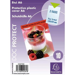 Exacompta 5397SE Paquet de 10 Etuis simples format en polypro 10,5 x 14,8 cm Cristal