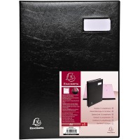 Exacompta 654465E Parapheur 16 compartiments couverture en PVC expanse Noir