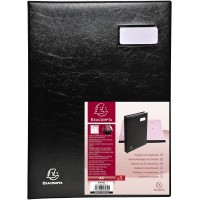 Exacompta 654765e Parapheur 24 compartiments couverture en PVC expanse noir