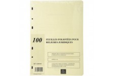 Exacompta 100 feuilles foliotees pour reliures juridiques- Perforation 6 trous