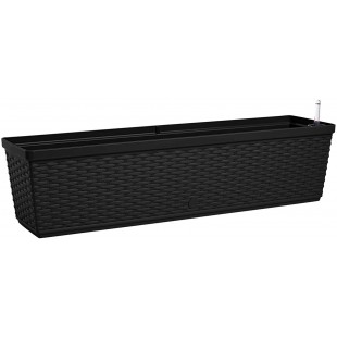 Jardiniere Emsa pour le balcon, avec systeme d'irrigation, Casa Mesh Lange 75 cm granite