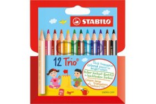 Etui carton x 12 crayons de couleur STABILO Trio court