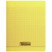 Calligraphe 18124C Un Cahier Agrafe Jaune (une Marque de Clairefontaine) - 17x22 cm - 96 Pages Grands Carreaux - Papier Blanc 90