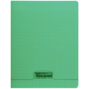 Calligraphe 18125C Un Cahier Agrafe Vert (une Marque de Clairefontaine) - 17x22 cm - 96 Pages Grands Carreaux - Papier Blanc 90 