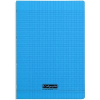 Calligraphe 18132C Un Cahier Agrafe Bleu(une Marque de Clairefontaine) - A4 21x29,7 cm - 96 Pages Grands Carreaux - Papier Blanc
