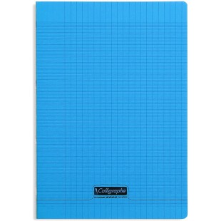 Calligraphe 18132C Un Cahier Agrafe Bleu(une Marque de Clairefontaine) - A4 21x29,7 cm - 96 Pages Grands Carreaux - Papier Blanc