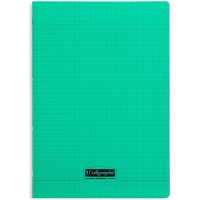 Calligraphe 18135C Un Cahier Agrafe Vert (une Marque de Clairefontaine) - A4 21x29,7 cm - 96 Pages Grands Carreaux - Papier Blan
