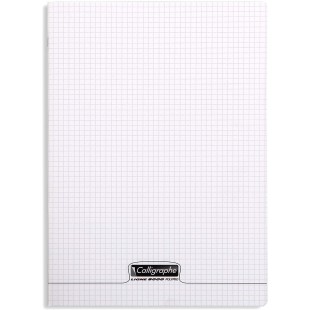 Calligraphe 18180C Un Cahier Agrafe Incolore (une Marque de Clairefontaine) - 24x32 cm - 48 Pages Petits Carreaux - Papier Blanc