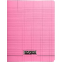 Calligraphe 18181C Un Cahier Agrafe Rose (une Marque de Clairefontaine) - 24x32 cm - 96 Pages Grands Carreaux - Papier Blanc 90 