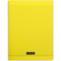 Calligraphe 18194C Un Cahier Agrafe Jaune (une Marque de Clairefontaine) - 24x32 cm - 96 Pages Grands Carreaux - Papier Blanc 90