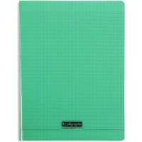 Calligraphe 18195C Un Cahier Agrafe Vert (une Marque de Clairefontaine) - 24x32 cm - 96 Pages Grands Carreaux - Papier Blanc 90 