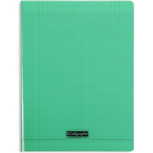 Calligraphe 18195C Un Cahier Agrafe Vert (une Marque de Clairefontaine) - 24x32 cm - 96 Pages Grands Carreaux - Papier Blanc 90 