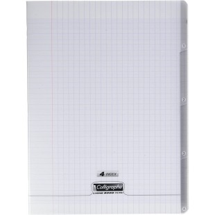 Calligraphe 18229C - Un cahier pique 4 index (gamme 8000 de Clairefontaine) 140 pages 24x32 cm 90g grands carreaux, couverture p