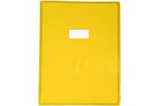 Lot de 10 : Calligraphe 73404C - Un protege-cahier Cristalux 24x32 cm 22/100eme avec porte-etiquette, en PVC (plastique) transpa