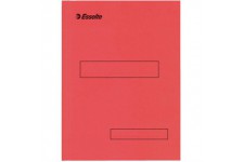 Esselte Boite de 100 sous-dossiers a   2 Rabats pour Dossiers Armoire et Tiroir 160g - Rouge
