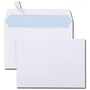 Boite de 500 enveloppes Blanches auto-adhesives 80g Format C6 114x162mm