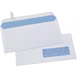 Boite de 500 enveloppes auto-adhesives 80g DL 110x220mm fenetre 35x100