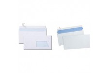 Boite 500 enveloppes auto-adhesives 80g Format DL 110x220mm fenetre 45x100 & Boite de 500 enveloppes Blanches auto-adhesives 80g