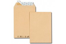 Paquet de 50 pochettes kraft brun C5 162x229 85 g/m² bande de protection