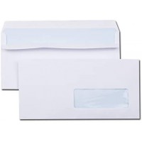 La Couronne Boite de 500 enveloppes 110x220 blanc 80 g a  fenetre 35x100 autocollante