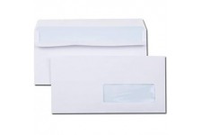 La Couronne Boite de 500 enveloppes 110x220 blanc 80 g a  fenetre 35x100 autocollante