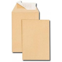 Boite de 500 pochettes kraft brun B6R 120x176 90 g/m² bande de protection