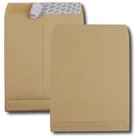 Boite de 250 sacs a  soufflets kraft arme brun C4 229x324 130 g/m² bande de protection