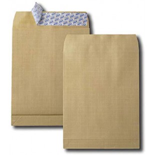 Boite de 250 sacs a  soufflets kraft arme brun 24 260x330 130 g/m² bande de protection