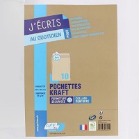 38358 Pochette 229x324mm C4 90 G economique Adhesive Lot de 10 Kraft