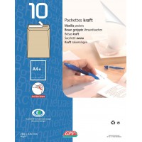 6287 Paquet de 25 pochettes Auto-adhesif Brun Lot de 10
