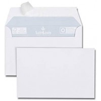 Paquet de 25 enveloppes de visite blanches 90x140 100 g/m² bande de protection