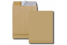 Paquet de 5 sacs a  soufflets kraft brun C4 229x324 120 g/m² bande de protection