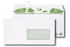 Paquet de 40 enveloppes extra blanches 100% recyclees DL 110x220 80 g/m² fenetre 45x100 bande de protection