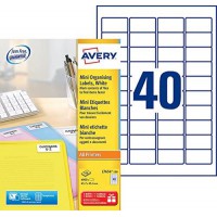 AVERY - Boite de 4000 etiquettes autocollantes, Personnalisables et imprimables, Format 45,7 x 25,4 mmImpression laser / jet d'e