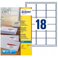 AVERY - Pochette de 450 etiquettes d'adressage autocollantes, Personnalisables et imprimables, Format 63,5 x 46,6 mm, Impression