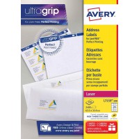 AVERY - (L7159-100) - Boite de 2400 etiquettes d'adressage autocollantes, Personnalisables et imprimables, Format 63,5 x 33,9 mm