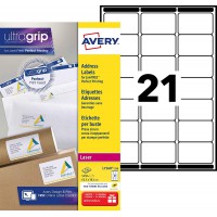 AVERY - Boite de 5250 etiquettes d'adressage autocollantes, Personnalisables et imprimables, Format 63,5 x 38,1 mm, Impression l