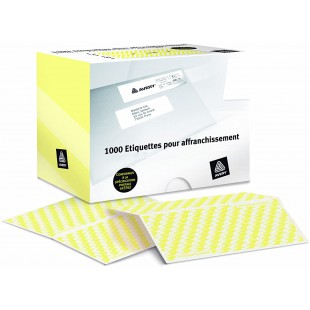 AVERY - Boite de 1000 etiquettes pour machine a  affranchir, 2 de front, Format 140 x 40 mm,