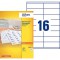 AVERY - Boite de 1600 etiquettes autocollantes multi-usages, Format 105 x 35 mm, Impression copieur, (DP165-100)