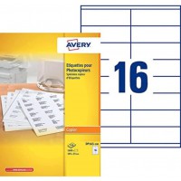 AVERY - Boite de 1600 etiquettes autocollantes multi-usages, Format 105 x 35 mm, Impression copieur, (DP165-100)