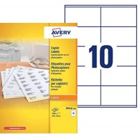 AVERY - Boite de 1000 etiquettes autocollantes multi-usages, Format 105 x 58 mm, Impression copieur, (DP010-100)