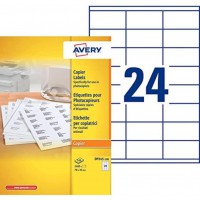 AVERY - Boite de 2400 etiquettes autocollantes multi-usages, Format 70 x 35 mm, Impression copieur, (DP245-100)