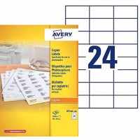 AVERY - Boite de 2400 etiquettes autocollantes multi-usages, Format 70 x 36 mm, Impression copieur, (DP246-100)