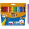 BIC Kids Ecriture Visa Feutres de Coloriage (Pointe Fine/Parfait pour l'Ecole/Encre a  Base d'Eau - Couleurs Assorties, Etui Car