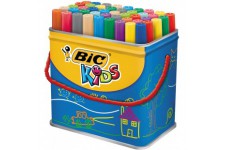 BIC Kids Visacolor XL Feutres de Coloriage a  Pointe Large - Couleurs Assorties, Pot de 48