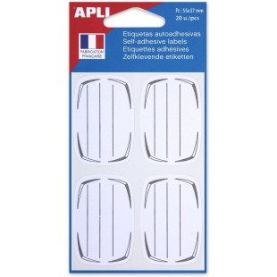APLI 11340 - Pochette de 20 etiquettes scolaires 37 x 55 mm