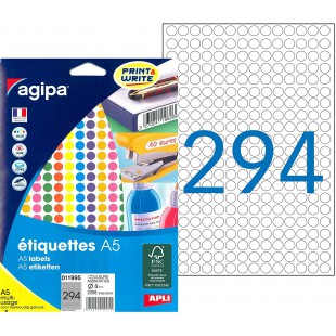 APLI-AGIPA 011995 Pastille adhesive ETUI A5 2058 ETQ COUL/ASSOR 8MM