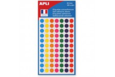 Etuis de 385 pastilles adhesives coloris assortis, diametre 8 mm